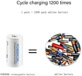 img 1 attached to 🔋 Long-lasting POWEROWL 10000mAh Ni-MH D Rechargeable Batteries - Low Self Discharge (Pack of 2)