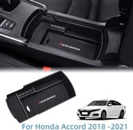 📦 усовершенствованное решение для хранения для honda accord 2018-2021: универсальный центральный консольный ящик vesul с пластиковым лотком из abs, органайзером и отделением для перчаток. логотип