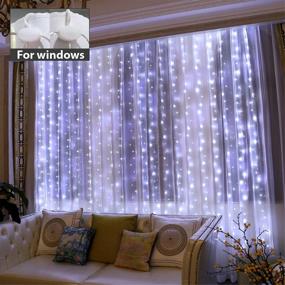 img 3 attached to White Curtain Fairy Lights for Bedroom, 300 LED 8 Modes USB Plug Hanging Twinkle String Lights for Window Wall Party Wedding Christmas Decorations - Barokee
