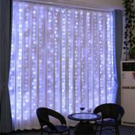 white curtain fairy lights for bedroom, 300 led 8 modes usb plug hanging twinkle string lights for window wall party wedding christmas decorations - barokee логотип