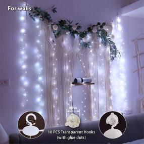 img 1 attached to White Curtain Fairy Lights for Bedroom, 300 LED 8 Modes USB Plug Hanging Twinkle String Lights for Window Wall Party Wedding Christmas Decorations - Barokee