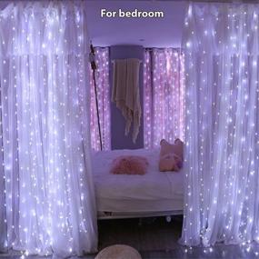 img 2 attached to White Curtain Fairy Lights for Bedroom, 300 LED 8 Modes USB Plug Hanging Twinkle String Lights for Window Wall Party Wedding Christmas Decorations - Barokee