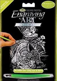 img 1 attached to 😺 ROYAL BRUSH SILMIN-102 Tabby Cat and Kitten Mini Silver Foil Engraving Art Kit, 5 x 7" - Majestic Tabby Cat and Kitten Silver Foil Engraving Kit: Delightful Artistic Experience in Miniature!