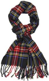 img 3 attached to Achillea Classic Cashmere Winter Tartan Men's Accessories for Scarves