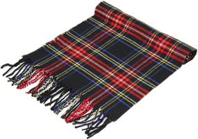 img 1 attached to Achillea Classic Cashmere Winter Tartan Men's Accessories for Scarves