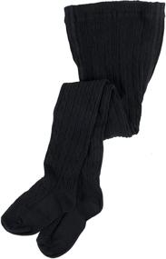 img 1 attached to 🧦 Leveret Kids' Cable Tights in Black - Girls' Apparel and Socks & Tights