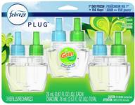 🌬️ febreze plug in air fresheners, gain original scent, 150-day supply, odor eliminator for strong odor, scented oil refill (3 count) logo
