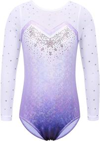 img 4 attached to BAOHULU Gymnastics Practice Dancewear B172_SequinBlue_8A Sports & Fitness