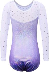 img 3 attached to BAOHULU Gymnastics Practice Dancewear B172_SequinBlue_8A Sports & Fitness