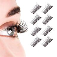 👁️ dual magnetic eyelashes: glue-free 0.2mm ultra thin magnets for lightweight & easy wear - best 3d reusable lashes extensions (2 pairs with tweezers) in black1 logo