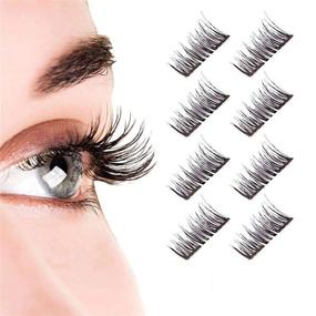 img 4 attached to 👁️ Dual Magnetic Eyelashes: Glue-Free 0.2mm Ultra Thin Magnets for Lightweight & Easy Wear - Best 3D Reusable Lashes Extensions (2 Pairs with Tweezers) in Black1