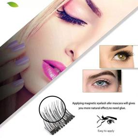 img 3 attached to 👁️ Dual Magnetic Eyelashes: Glue-Free 0.2mm Ultra Thin Magnets for Lightweight & Easy Wear - Best 3D Reusable Lashes Extensions (2 Pairs with Tweezers) in Black1