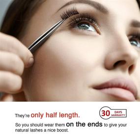 img 2 attached to 👁️ Dual Magnetic Eyelashes: Glue-Free 0.2mm Ultra Thin Magnets for Lightweight & Easy Wear - Best 3D Reusable Lashes Extensions (2 Pairs with Tweezers) in Black1