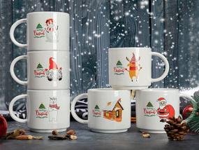 img 2 attached to 🎁 6-Piece Set of 14OZ Large Christmas Coffee Mugs - Perfect Holiday Gifts for Friends, Teachers, and Coworkers