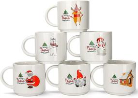 img 4 attached to 🎁 6-Piece Set of 14OZ Large Christmas Coffee Mugs - Perfect Holiday Gifts for Friends, Teachers, and Coworkers