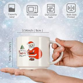 img 3 attached to 🎁 6-Piece Set of 14OZ Large Christmas Coffee Mugs - Perfect Holiday Gifts for Friends, Teachers, and Coworkers