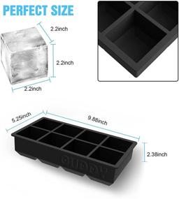 img 3 attached to 🧊 Ouddy Ice Cube Tray with Lid - Reusable, Flexible, and Large 8-Cube Mold for Cocktails and Whiskey - Keep Drinks Chilled