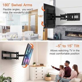 img 3 attached to 📺 Perlegear Long Arm Full Motion TV Wall Mount - 31 Inch Extension | Swivel Articulating | 50-100 Inch Flat Curved QLED OLED LED TVs | Max VESA 800x600mm | Holds up to 200LBS