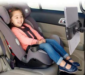 img 3 attached to 📱 Stretchable Tablet Headrest Mount for Car Backseat: Universal Tablet/Phone Holder for 5-inch and Above Devices - Compatible with Apple iPad Mini/Pro/Air, Nintendo Switch, Samsung Galaxy Tabs