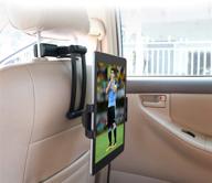 📱 stretchable tablet headrest mount for car backseat: universal tablet/phone holder for 5-inch and above devices - compatible with apple ipad mini/pro/air, nintendo switch, samsung galaxy tabs logo