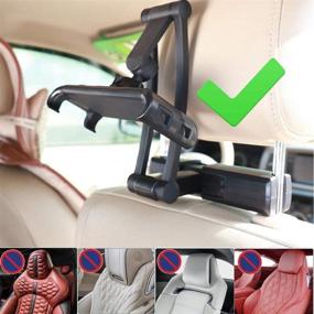 img 1 attached to 📱 Stretchable Tablet Headrest Mount for Car Backseat: Universal Tablet/Phone Holder for 5-inch and Above Devices - Compatible with Apple iPad Mini/Pro/Air, Nintendo Switch, Samsung Galaxy Tabs