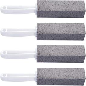 img 3 attached to 🚽 4 Pack Toilet Bowl Pumice Cleaning Stone with Long Handle - Effective Stain & Hard Water Ring Remover for Toilet, Pool, Spa, Bathroom, Kitchen Sink, BBQ Grills