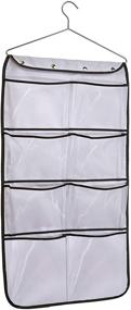 img 4 attached to 👕 MISSLO Large Mesh Pocket Hanging Closet Organizer for Bra, Stocking, Clothes, Socks - Durable Double Sided Design in White