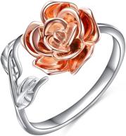 🌹 alphm rose flower ring: exquisite s925 sterling silver adjustable wrap open ring for women - perfect valentines day gift logo