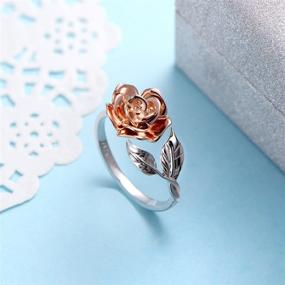 img 3 attached to 🌹 Alphm Rose Flower Ring: Exquisite S925 Sterling Silver Adjustable Wrap Open Ring for Women - Perfect Valentines Day Gift