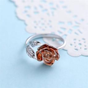 img 2 attached to 🌹 Alphm Rose Flower Ring: Exquisite S925 Sterling Silver Adjustable Wrap Open Ring for Women - Perfect Valentines Day Gift