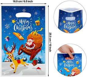 img 3 attached to 🎅 Festive 100-Piece Christmas Plastic Bags for Party Favors: Snowman, Elk, Santa, and Christmas Tree Treat Bags, Candy Bags, Goody Bags - Ideal for Christmas Party Favor or Trick-or-Treating