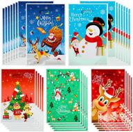 🎅 festive 100-piece christmas plastic bags for party favors: snowman, elk, santa, and christmas tree treat bags, candy bags, goody bags - ideal for christmas party favor or trick-or-treating logo