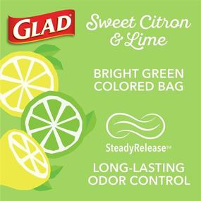 img 1 attached to 🗑️ Glad Small Kitchen Drawstring Trash Bags – 4 Gallon Green Trash Bag Febreze, Sweet Citron & Lime, 80 Count