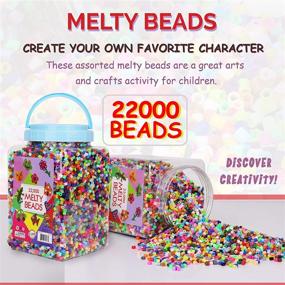 img 3 attached to 🎨 Large Assortment of Melty Beads: Over 30 Colors, Ideal for Kids' Art Projects (22000 Pieces)