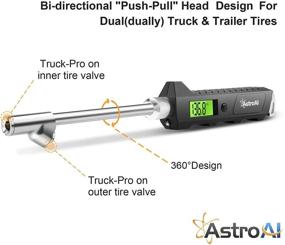 img 2 attached to 🚀 Продвинутый AstroAI цифровой датчик давления в шинах для грузовиков и дом на колесах - 230 PSI, усиленный двухшпиндельный нержавеющей стали, с подсветкой ЖК-дисплея и фонариком.