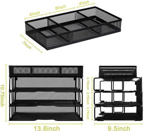 img 1 attached to 📚 Meshist Desk Organizer: 3-Tier Stackable Letter Size Paper Tray with Top Sorter - Ideal for Home Office - Great Gift for Women - Black