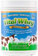 wisdom's vital whey natural vanilla flavor 600g (21oz) - enhanced for better health and beauty logo