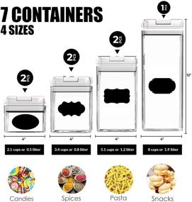 img 3 attached to 🔒 CINEYO Airtight Food Storage Container Set - 7 Piece Set of Clear Plastic Canisters for Cereal, Flour with Easy Lock Lids, Ideal for Kitchen Pantry Organization and Storage, Includes Labels and Marker (White)