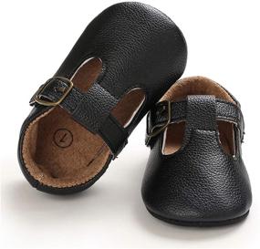 img 2 attached to Stylish BENHERO Leather No Slip Toddler Princess Girls' Flats: Perfect for Fashionable and Active Little Feet