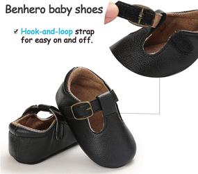 img 1 attached to Stylish BENHERO Leather No Slip Toddler Princess Girls' Flats: Perfect for Fashionable and Active Little Feet