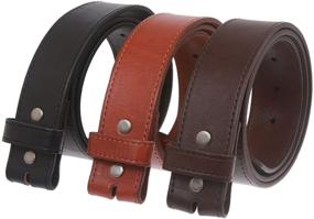 img 1 attached to Cowhide Grain Stitching Edged Leather Strap Men's Accessories