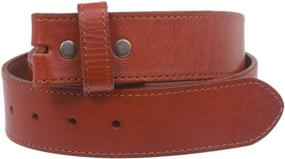 img 3 attached to Cowhide Grain Stitching Edged Leather Strap Men's Accessories