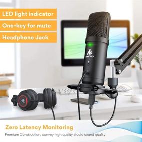 img 1 attached to 🎙️ MAONO AU-PM401H USB Podcast Microphone and Headphone Set - Zero-Latency Monitoring, 192KHZ/24Bit PC Condenser Mic with Mute Button for Recording, Voice Over, Streaming