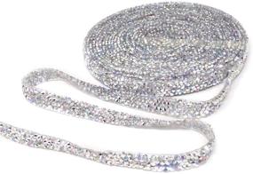 img 4 attached to 🎀 Honbay 0.4Inch x 5Yard/Roll Sparkling Rhinestone Decorative Ribbon - Silver AB, Ideal for Iron on, Glue on or Sew on