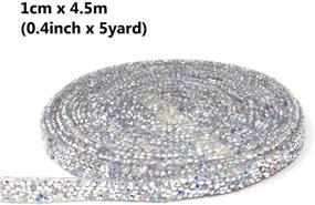 img 3 attached to 🎀 Honbay 0.4Inch x 5Yard/Roll Sparkling Rhinestone Decorative Ribbon - Silver AB, Ideal for Iron on, Glue on or Sew on