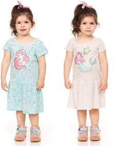 img 3 attached to 👗 Disney Princess Ariel Mermaid Toddler Girls Dresses - 2 Pack (Size 4T)