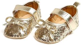 img 1 attached to 👠 BEBARFER Infant Girls Mary Jane Flats - Anti-Slip Sole White Dress Shoes for Toddlers