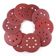 🔄 lotfancy 100pcs 5 inch 8 hole sanding disc - assorted grit 40 60 80 100 120 180 240 320 400 800, hook and loop sandpaper, random orbital sander pads logo