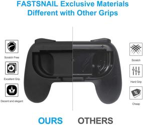 img 3 attached to FASTSNAIL Grips - Compatible with Nintendo Switch Joy Con & OLED Model Joycon - Durable Handle Kit for Joy Cons Controllers - 2 Pack (Black)