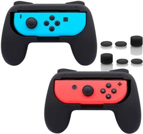 img 4 attached to FASTSNAIL Grips - Compatible with Nintendo Switch Joy Con & OLED Model Joycon - Durable Handle Kit for Joy Cons Controllers - 2 Pack (Black)